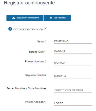 registrar contribuyente para solicitar el NIT en línea