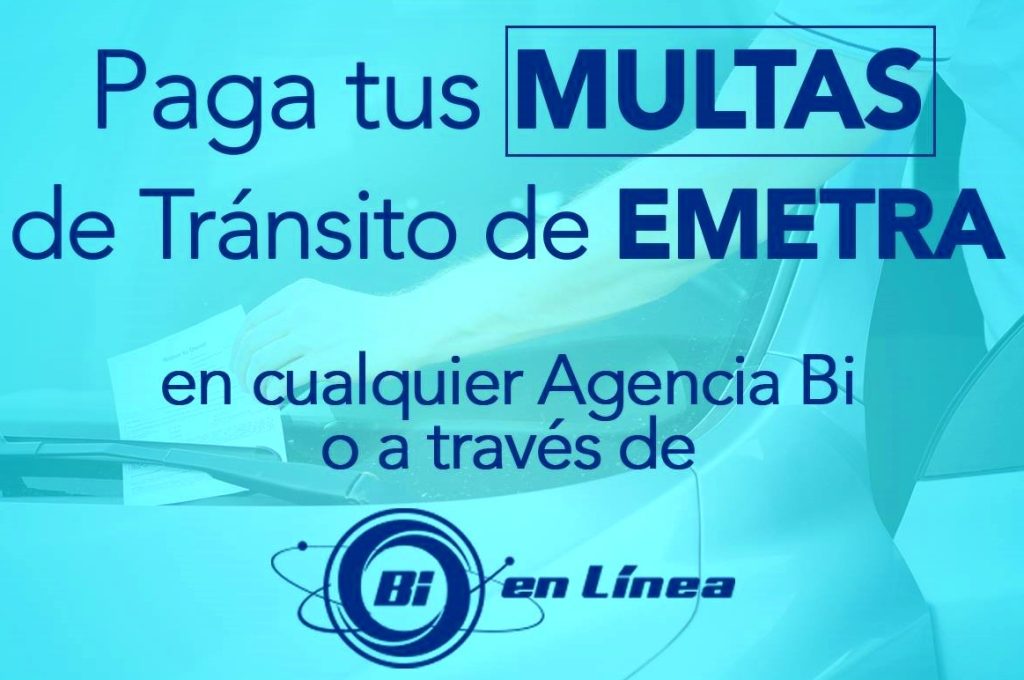 pagar Multas de Tránsito EMETRA por BI en línea